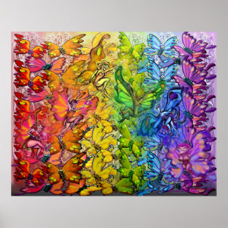 Poster Arc en ciel de Féeries de papillons