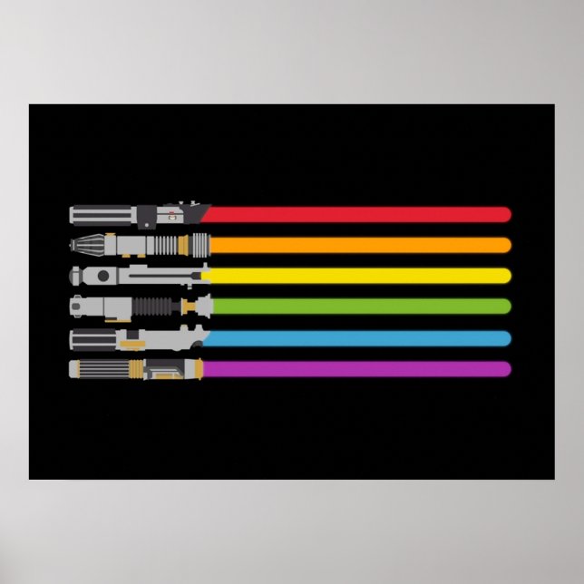 Poster Arc-en-ciel de sabre laser (Devant)