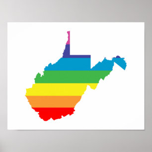 Poster arc-en-ciel de virginie occidentale