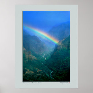 Poster Arc en ciel du canyon de Waimia - Kauai