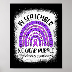 Poster Arc-en-ciel En Septembre Nous Portons Violet Alzhe