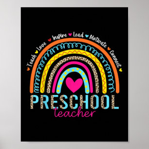 Poster Arc-en-ciel Enseigner Amour Inspirer École Materne