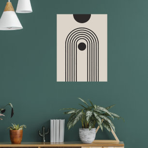 Poster Arc-en-ciel et Soleil, Art Géométrique Abstrait Bo
