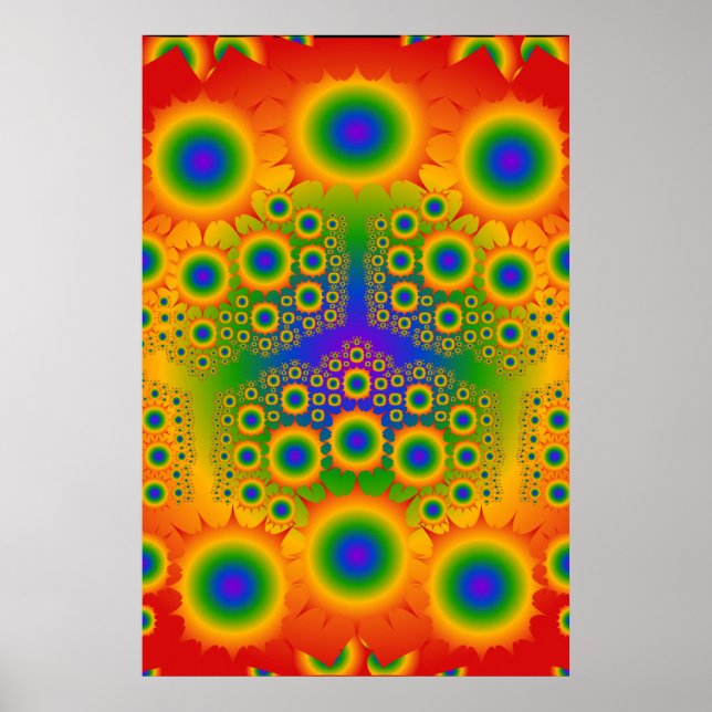 Poster : Arc-en-ciel Explosions fractales : Art ve (Devant)