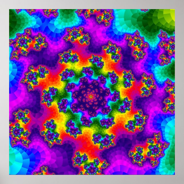 Poster Arc-en-ciel fleuri (Devant)