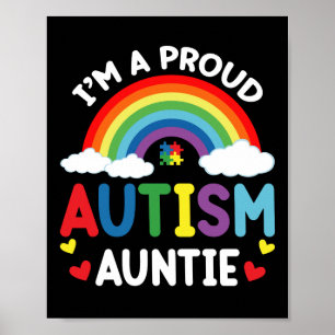 Poster Arc-en-ciel Je suis une fière tante autiste Sensib