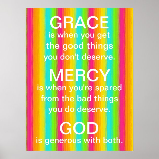 Poster Arc-en-ciel lumineux grâce et grâce de Dieu rappel (Devant)