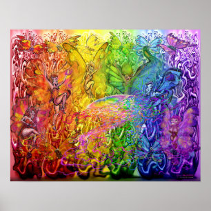 Poster Arc-en-ciel magique entrelacé