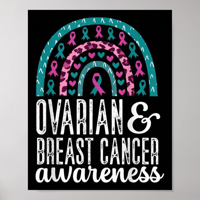 Poster Arc-En-Ciel Ovarienne Et Cancer Du Sein Pink T (Devant)