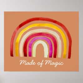 Poster Arc-en-ciel rétro jolie aquarelle