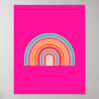 Arc-en-ciel rose chaud Preppy coloré Joyeux Arc-en
