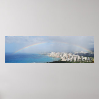 Poster Arc en ciel sur Waikiki