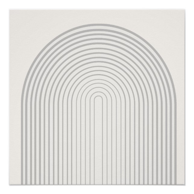 Poster Arc-en-ciel symétrique Art blanc beige (Devant)