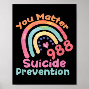 Poster Arc en ciel Vous 988 Prévention du suicide