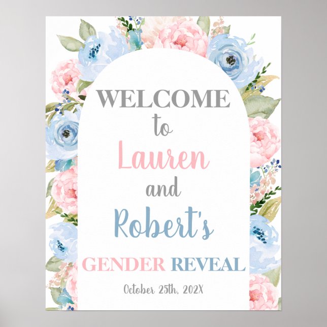 Poster Arc floral Genre Révéler signe de bienvenue (Devant)