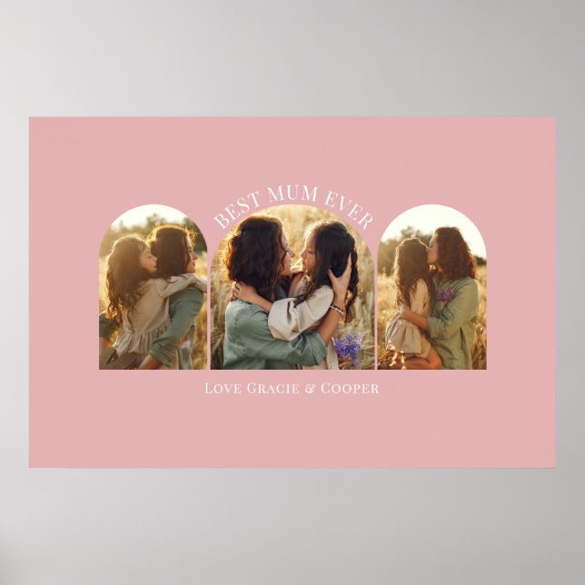 Poster Arc rose ceinture élégante multi photo meilleure m (Devant)