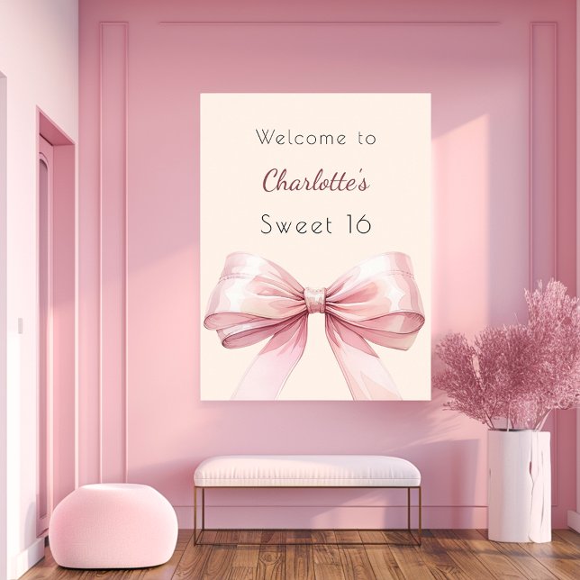 Poster Arc rose crème beige Sweet 16 bienvenue (Créateur téléchargé)