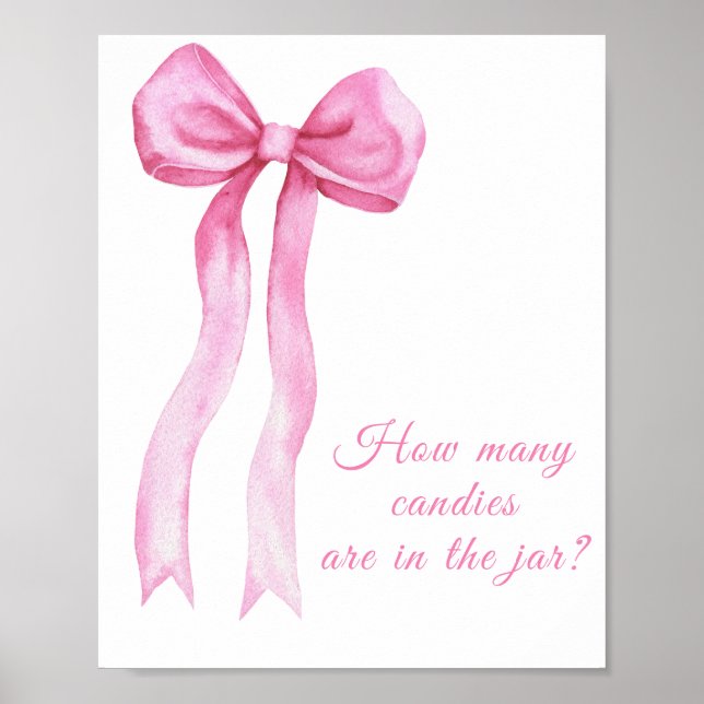 Poster Arc rose - devinez combien de bonbons dans le pot (Devant)