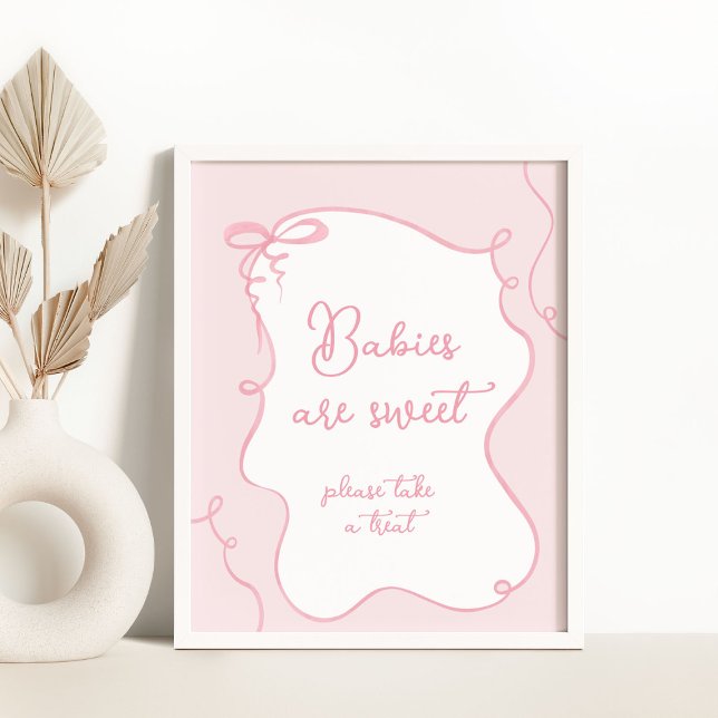 Poster Arc rose minimum Les bébés sont baby shower doux (Créateur téléchargé)