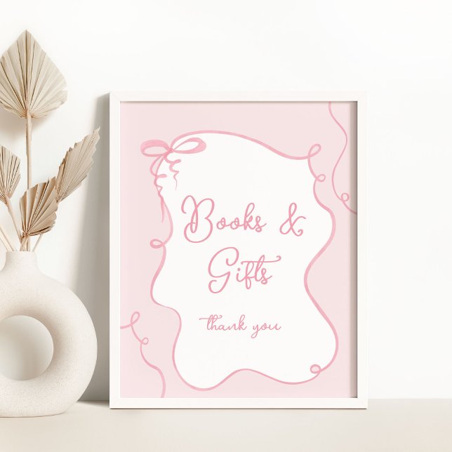 Poster Arc rose whimsical Livres et cadeaux baby shower (Créateur téléchargé)