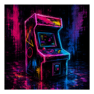 Poster Arcade Néon Vintage