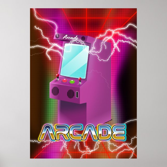 Poster Arcade rétro des années 1980 (Devant)