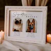 Arch Pet Photo Signature Boissons Mariage Bar Sign