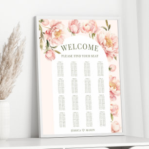 Poster Arche à Mariage Arche à pivoines rose