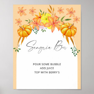 Poster Arche de mariage automnal - bar à sangria