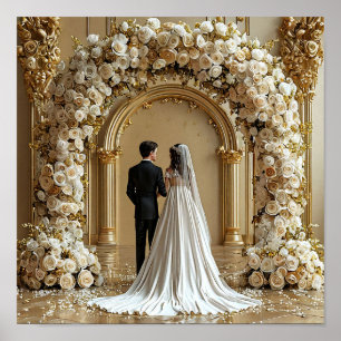 Poster Arche de mariage Couple romantique Cérémonie