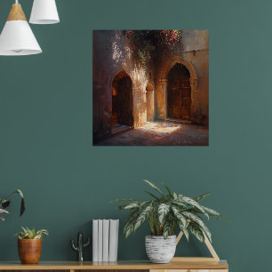 Poster Arche Sunlit - Portes antiques intemporelles Impri