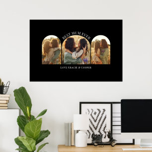 Poster Arche verte élégante multi photo meilleure maman