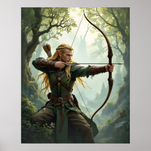 Poster Archer elfe du royaume des bois
