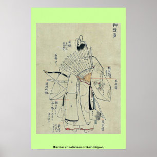 Poster Archer Ukiyo-e. de guerrier ou de noble