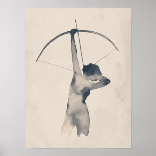 Poster Archère d'aquarelle