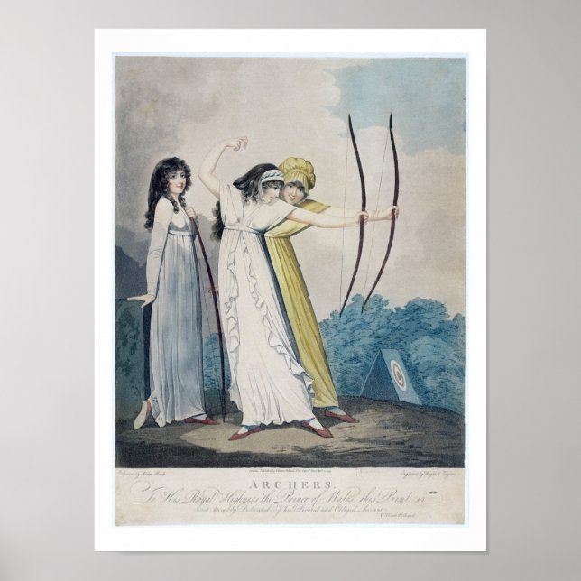 Poster Archers, gravés par J.H. Wright (fl.1795-1838) et (Devant)