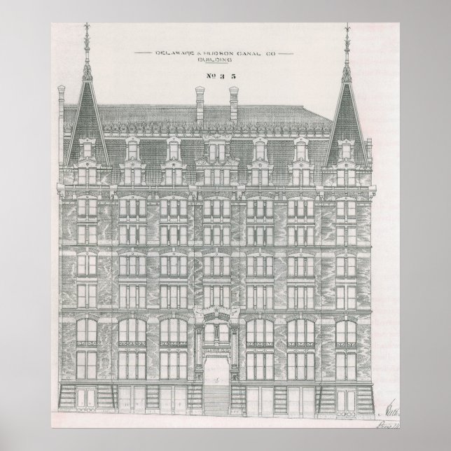 Poster Architecture Ancienne, Compagnie du Canal Delaware (Devant)