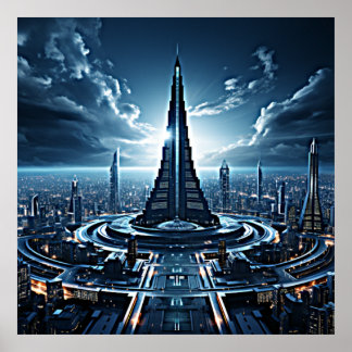 Poster Architecture Cityscape futuriste