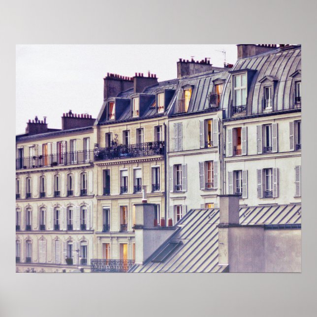 Poster Architecture Paris | Bâtiment du toit (Devant)