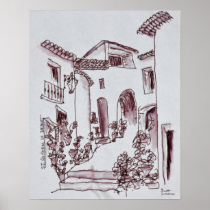 Poster Architecture Saint-Guilhem-le-Désert, France