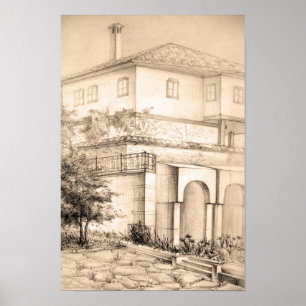 Poster Architecture Traditional house Drawing sketch art