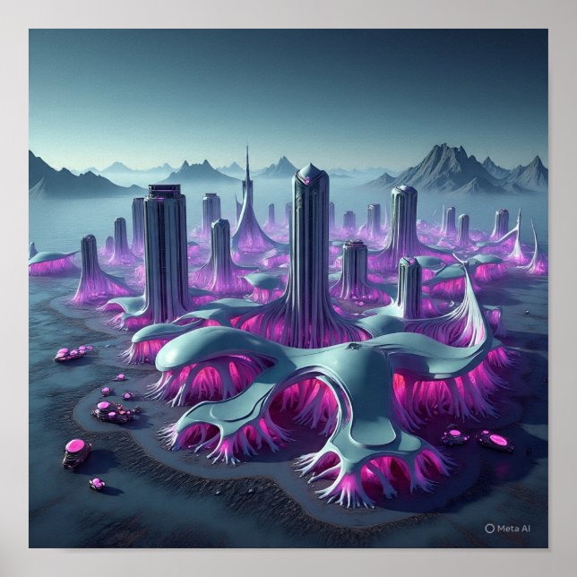 Poster Architecture urbaine Alien (Devant)