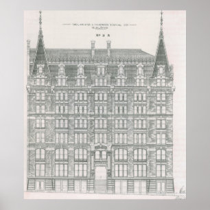 Poster Architecture vintage, compagnie du canal Delaware 