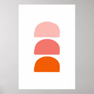 Poster Arcs Corail rose Orange
