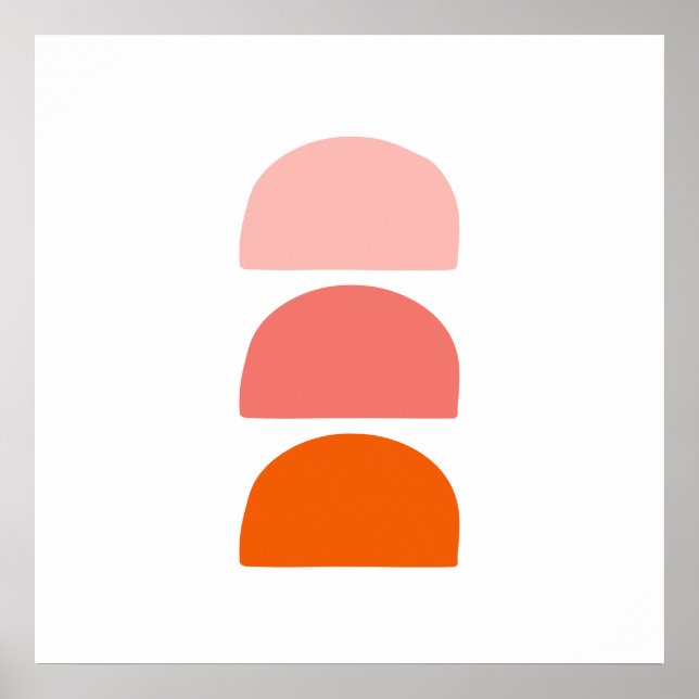 Poster Arcs Corail rose Orange (Devant)