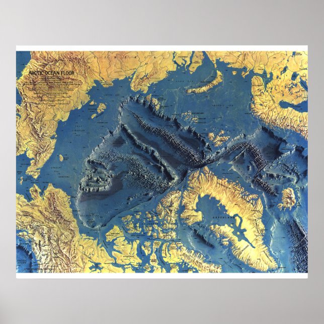 Poster " Arctic : 1971 - Ocean SeaFloor map ... (Devant)