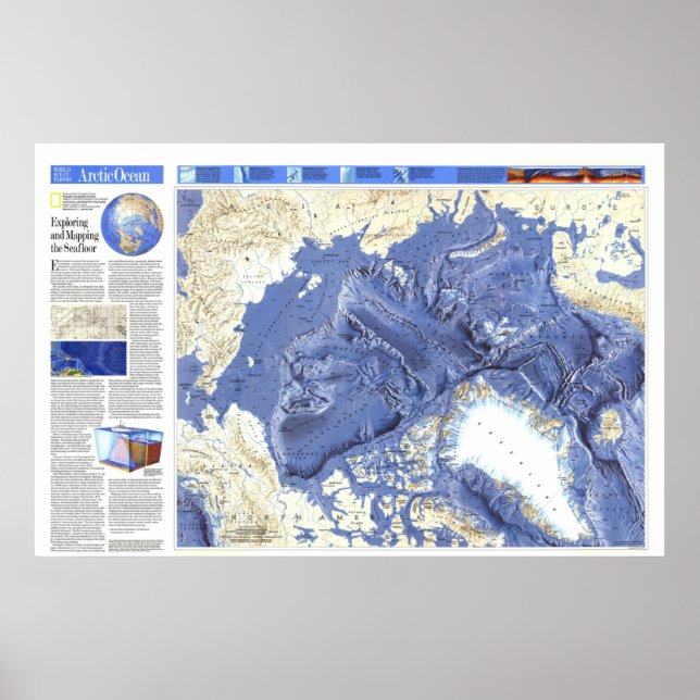 Poster " Arctic : 1990/today - Carte détaillée des fonds  (Devant)
