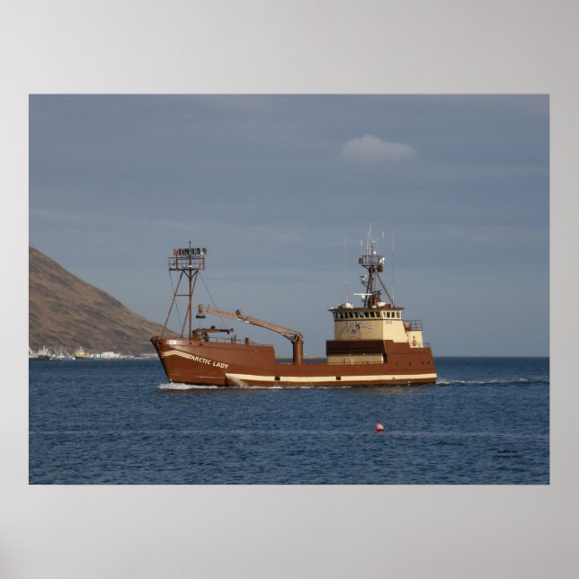 Poster Arctic Lady, Bateau de crabe en hollandais Harbour (Devant)