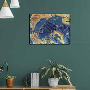 Poster "Arctique: 1971/aujourd'hui — 3 d fond de mer cart