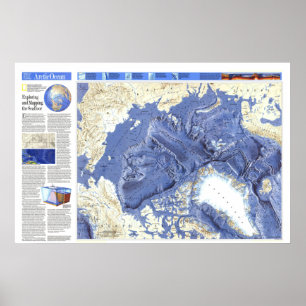 Poster " Arctique : 1990/aujourd'hui - Carte détaillée de